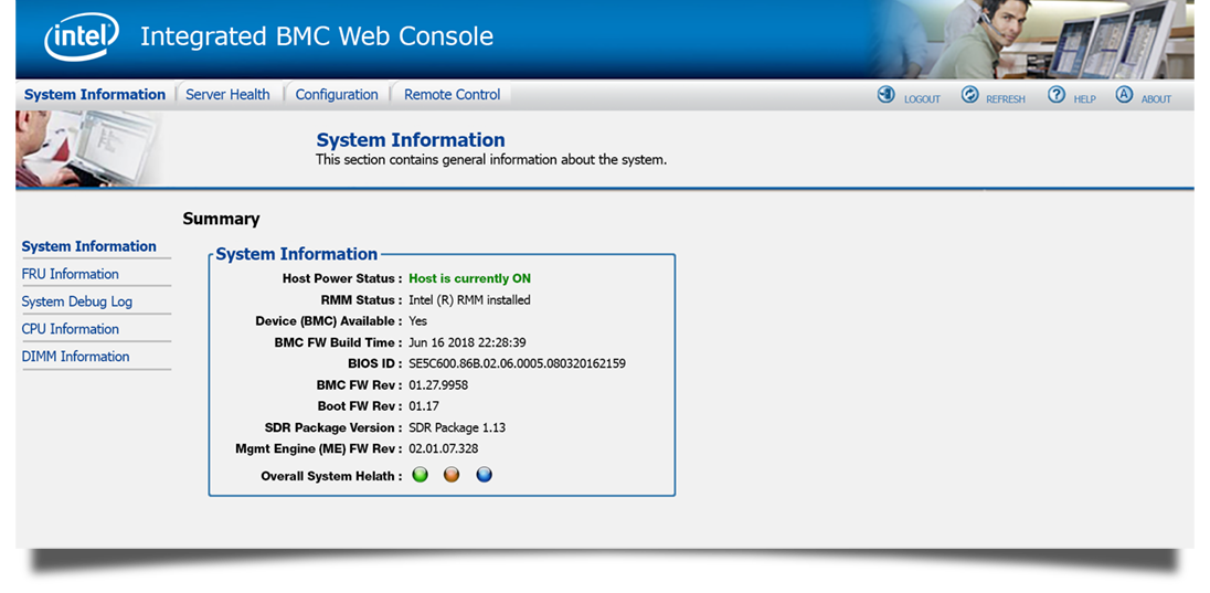 RMM1 RMM BMC Web Console