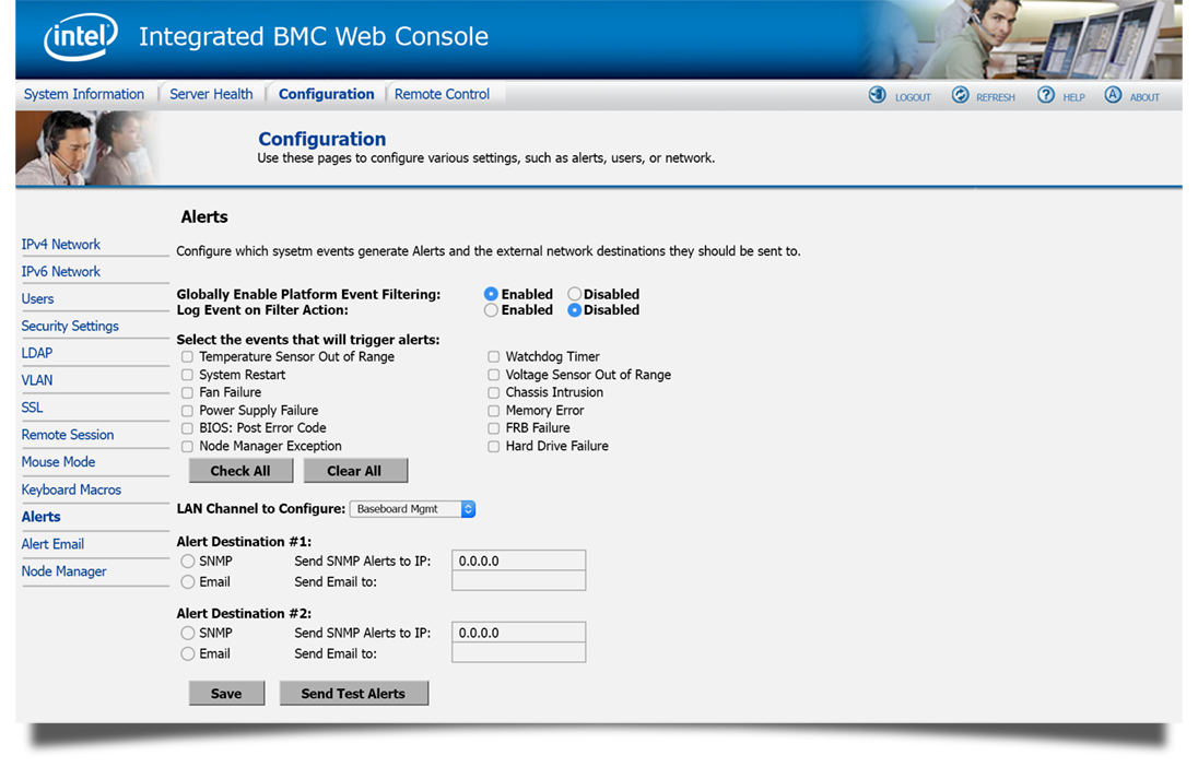 RMM2 RMM Configuration Tab Alert Page