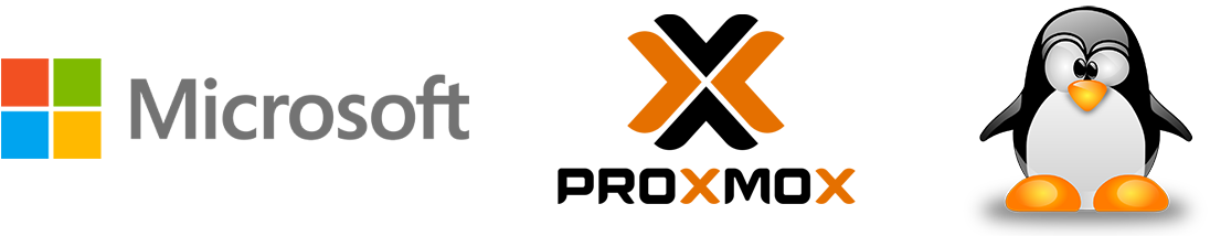 Microsoft-Proxmox-Linux-Logos Microsoft Proxmox Linux logos